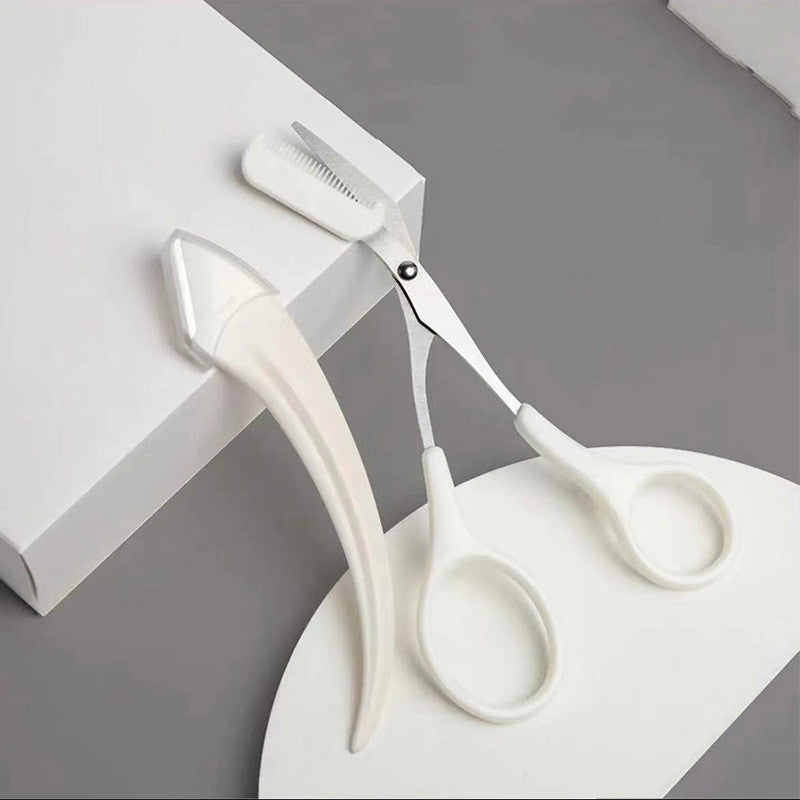 Eyebrow Trimming Knife With Comb Curved